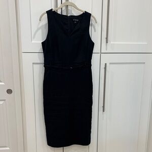 J. Crew Black Linen Work Dress with belt